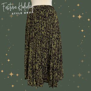 Chartou Collection Leopard Print Maxi Skirt L – Flowy Animal Print Holiday